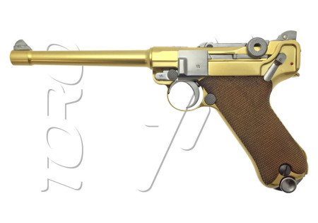 Pistolet LUGER P08 M 6" FULL METAL GBB GAZ GOLD WE