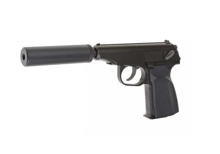 Pistolet MAKAROV FULL METAL BLOWBACK GAZ BLACK WE + SILENCIEUX