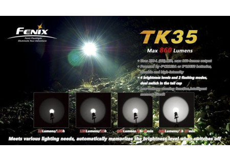 Lampe tactique FENIX TK35 U2 900 LUMENS