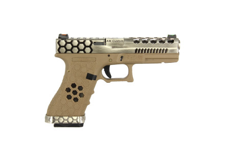 Pistolet VX0110 HEX CUT TYPE GLOCK TAN/SILVER AW CUSTOM GAZ