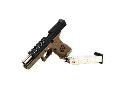 Pistolet VX0111 HEX CUT TYPE GLOCK TAN/BLACK AW CUSTOM GAZ