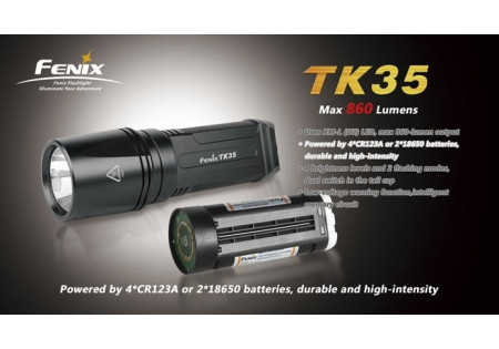 Lampe tactique FENIX TK35 U2 900 LUMENS