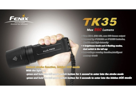 Lampe tactique FENIX TK35 U2 900 LUMENS