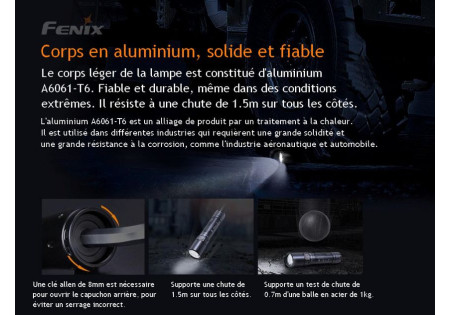 Lampe tactique FENIX WF30RE ANTI EXPLOSION 280 LUMENS BLACK