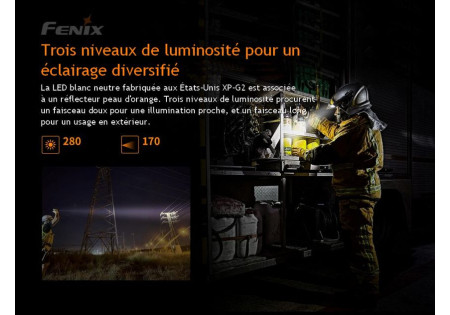 Lampe tactique FENIX WF30RE ANTI EXPLOSION 280 LUMENS BLACK