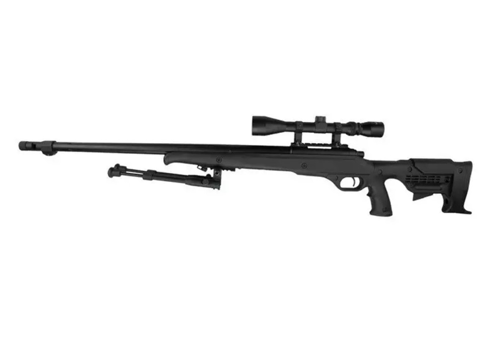 Fusil SNIPER MB11D 30 BBs SPRING + LUNETTE + BIPIED BLACK WELL TGG