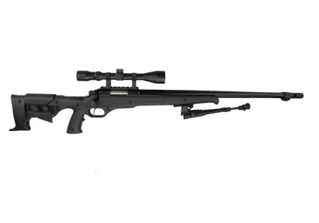 Fusil SNIPER MB11D 30 BBs SPRING + LUNETTE + BIPIED BLACK WELL TGG