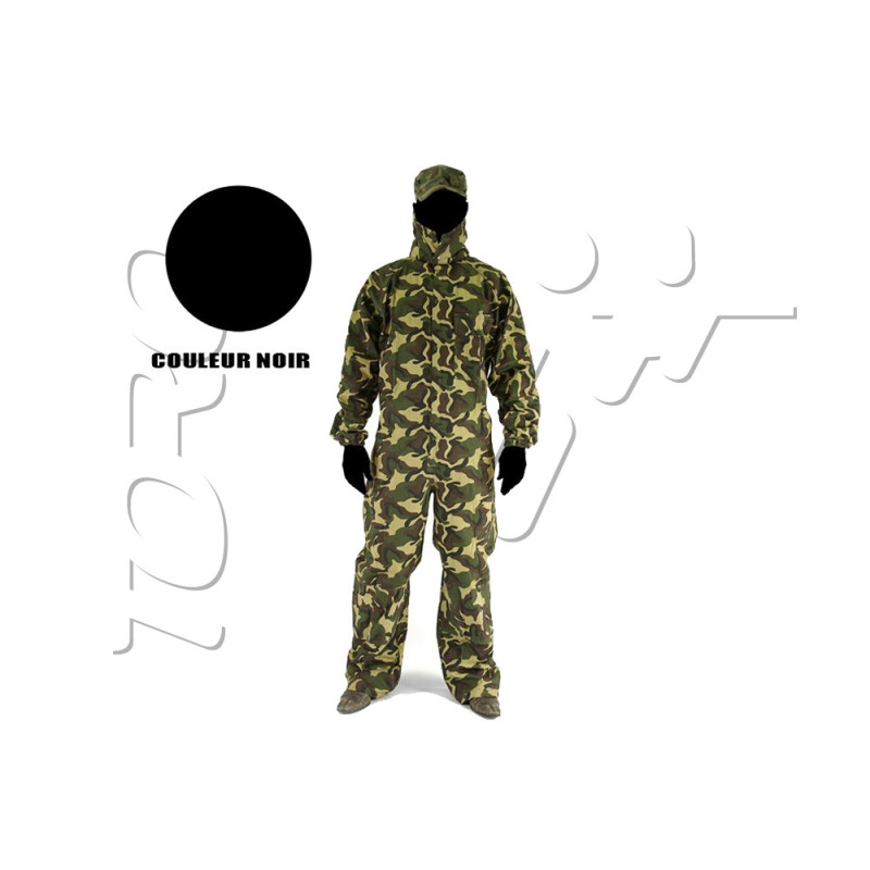 COMBINAISON TISSU PAINTBALL AVEC PROTECTION COU BLACK