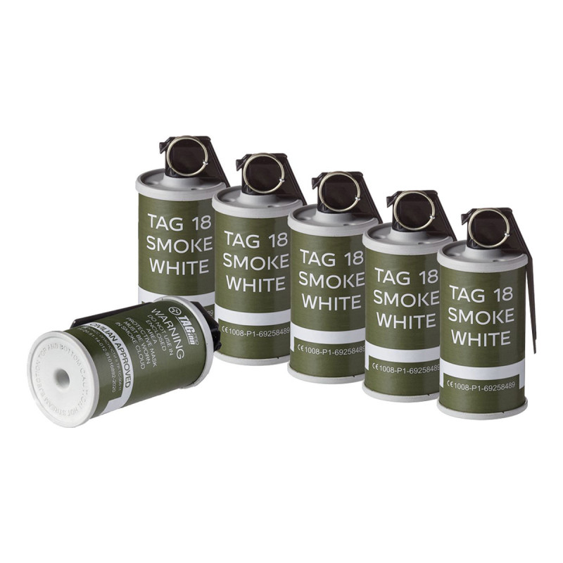 Fumigène grenade TAG18 SMOKE WHITE TAG INNOVATION PACK X6