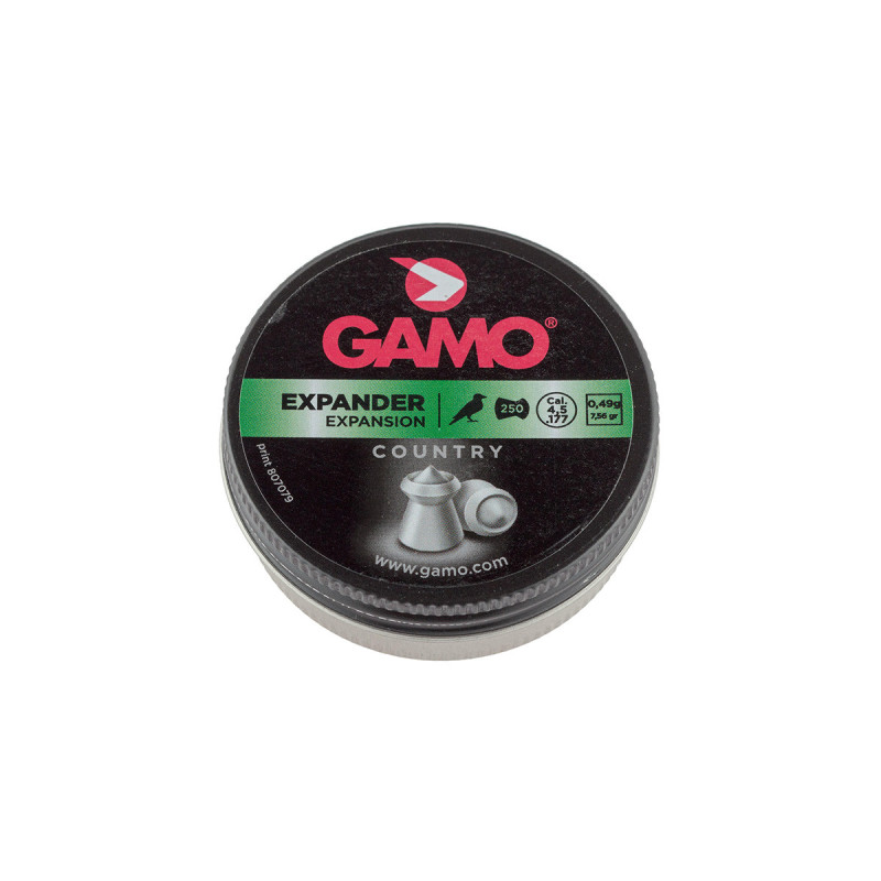 Plombs 4.5mm GAMO EXPANDER EXPANSION TETE POINTUS 0.49g BOITE X250