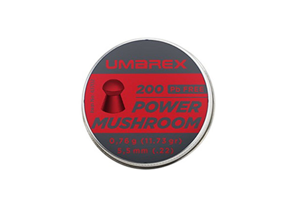 Plombs 5.5mm UMAREX POWER MUSHROOM ECOLOGIQUE SANS PLOMB TETE DOME 0.76g X200