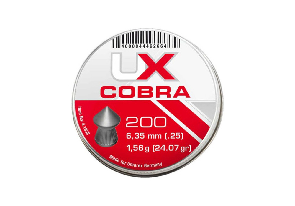 Plombs 6.35mm UMAREX COBRA UX TETE POINTUS 1.56g X200