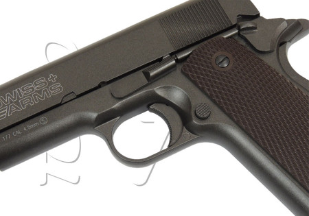 Pistolet 4.5mm (Billes) COLT P1911 FULL METAL BLOWBACK CO2 BLACK SWISS ARMS