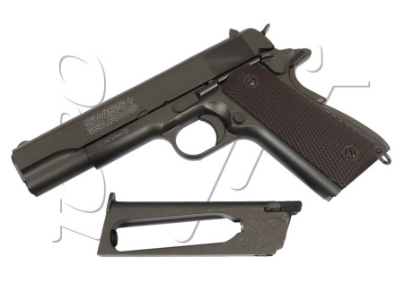 Pistolet 4.5mm (Billes) COLT P1911 FULL METAL BLOWBACK CO2 BLACK SWISS ARMS