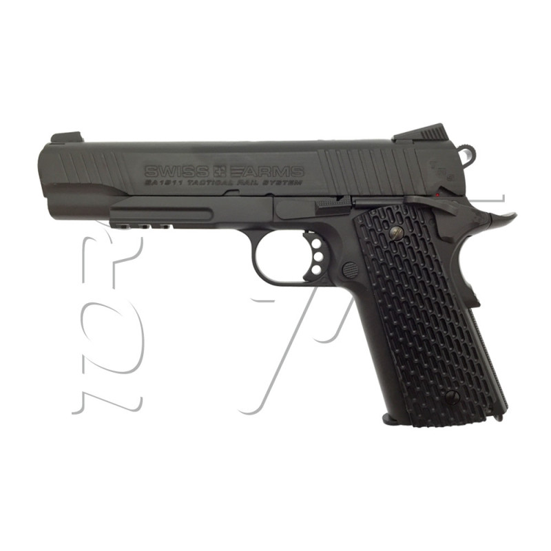 Pistolet 4.5mm (Billes) COLT 1911 MILITARY BLACK CO2 SWISS ARMS