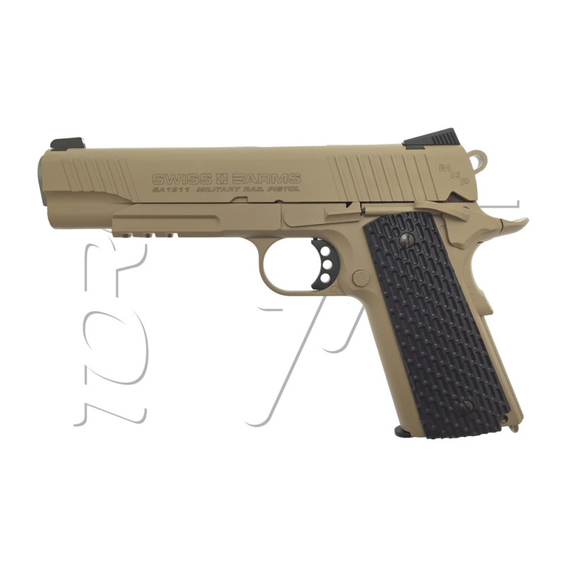 Pistolet 4.5mm (Billes) COLT 1911 MILITARY TAN CO2 SWISS ARMS