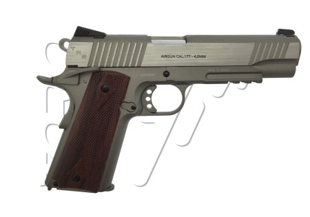 Pistolet 4.5mm (Billes) COLT 1911 TACTICAL CO2 SILVER GREY SWISS ARMS