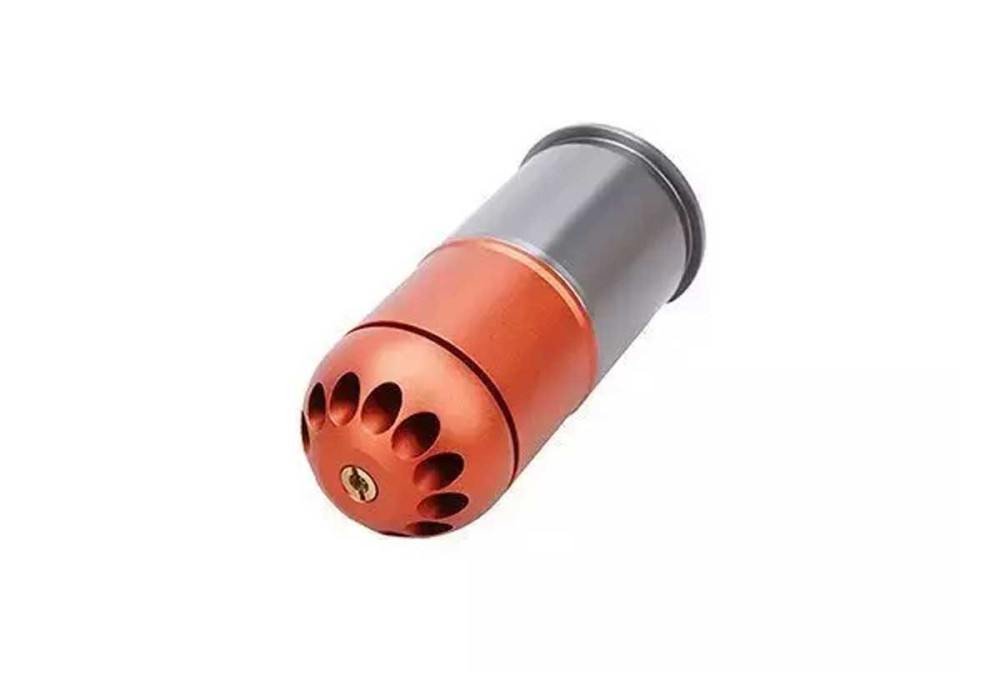 Grenade ogive DIAM 40mm PAINTBALL AIRSOFT GAZ ET CO2 96 BILLES GREY RED SHS