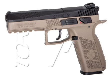 Pistolet 4.5mm (Billes et Plomb) CZ P09 DT BLOWBACK CO2 BLACK TAN ASG