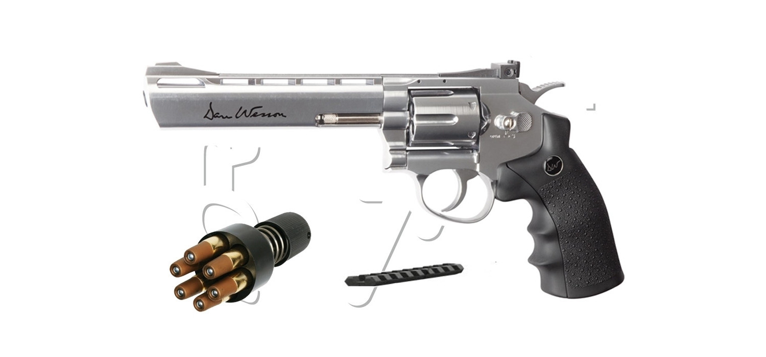 Revolver 4.5mm (Billes) DAN WESSON 6" SILVER CO2 ASG