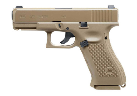 Pistolet 4.5mm (Billes) GLOCK 19X CO2 CULASSE FIXE 3J 19BBs COYOTE TAN UMAREX