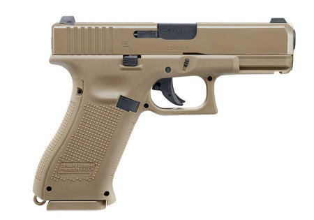 Pistolet 4.5mm (Billes) GLOCK 19X CO2 CULASSE FIXE 3J 19BBs COYOTE TAN UMAREX