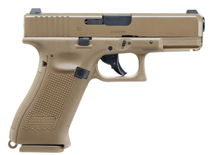 Pistolet 4.5mm (Billes) GLOCK 19X CO2 BLOWBACK 18BBs 3J COYOTE TAN UMAREX