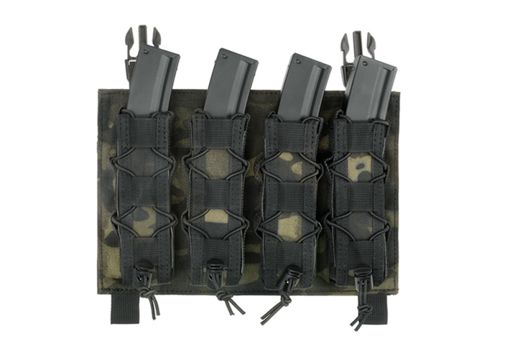 Porte 4 CHARGEURS TYPE P90/UMP/MP5 SYSTEME BOUCLE ET VELCRO MULTICAM BLACK