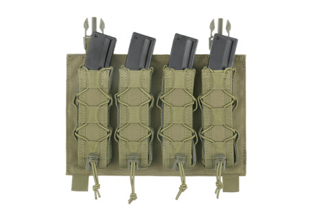 Porte 4 CHARGEURS TYPE P90/UMP/MP5 SYSTEME BOUCLE ET VELCRO OLIVE