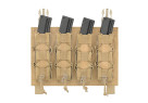 Porte 4 CHARGEURS TYPE P90/UMP/MP5 SYSTEME BOUCLE ET VELCRO TAN