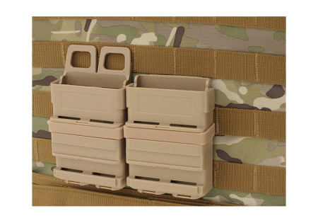 Porte 2 CHARGEURS RIGIDES ABS TYPE 5.56 (M4/M16) SYSTEME MOLLE OLIVE