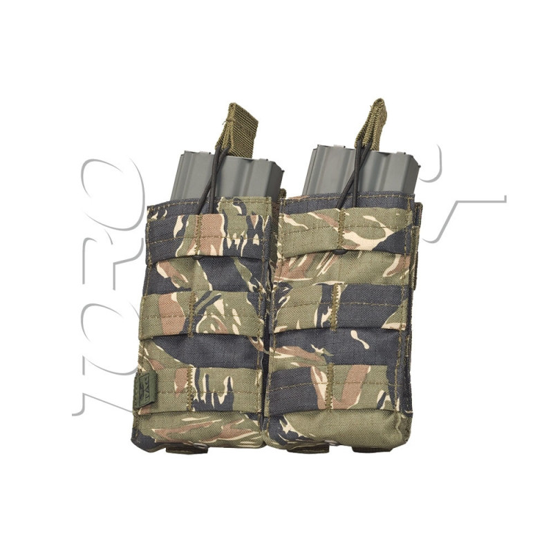 Porte 2 chargeurs COTE A COTE M4/M16 V-TAC TIGER STRIPE SYSTEME MOLLE VALKEN