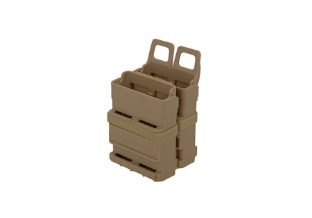 Porte 2 CHARGEURS RIGIDES ABS TYPE 5.56 (M4/M16) SYSTEME MOLLE TAN