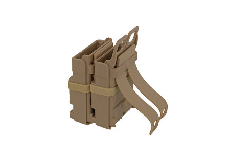 Porte 2 CHARGEURS RIGIDES ABS TYPE 5.56 (M4/M16) SYSTEME MOLLE TAN