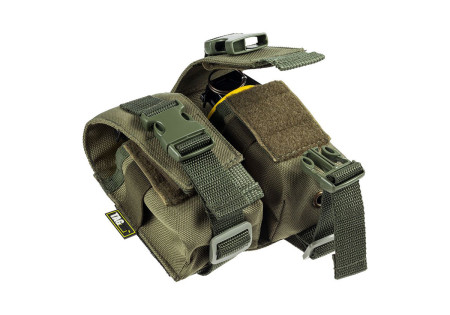 PORTE GRENADE et FUMIGENE DOUBLE 40MM et 55MM SYSTEME MOLLE OLIVE TAG INNOVATION