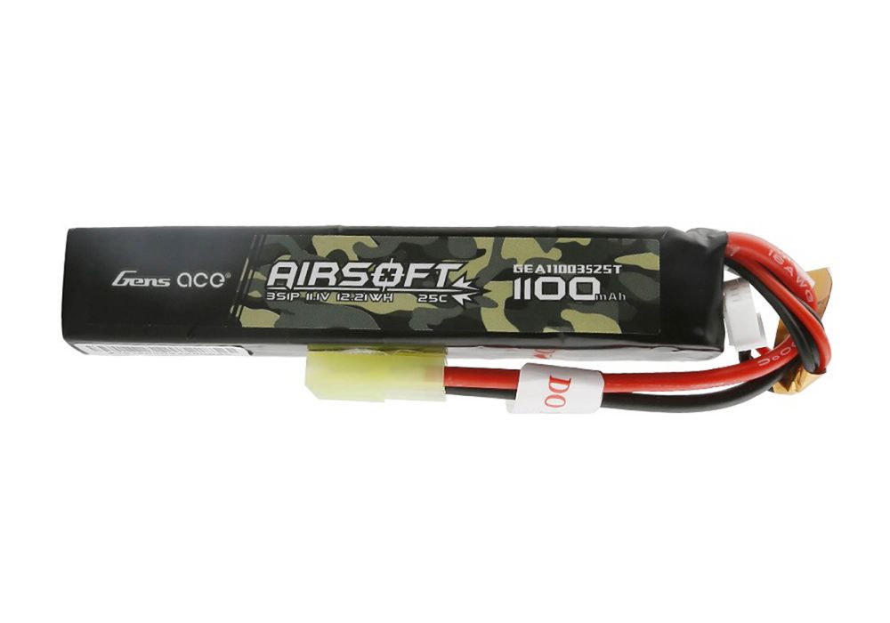 Batterie LIPO 11.1V 1100 mAh 25C 103x19x16mm 1 STICK MINI TAMIYA 2S1P GENS ACE