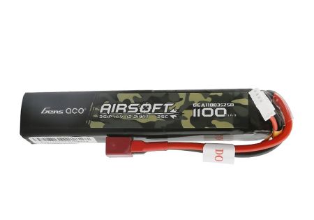 Batterie LIPO 11.1V 1100 mAh 25C 103x19x16mm 1 STICK T-DEAN 2S1P GENS ACE