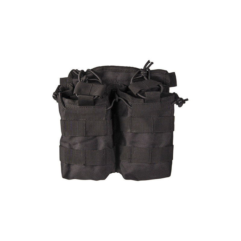 Porte 2x2 CHARGEURS UNIVERSEL M4/M16/AK47 OPEN TOP SYSTEME MOLLE MILTEC BLACK