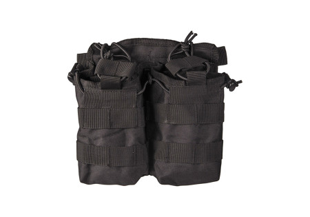 Porte 2x2 CHARGEURS UNIVERSEL M4/M16/AK47 OPEN TOP SYSTEME MOLLE MILTEC BLACK