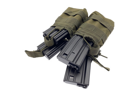 Porte 2x2 CHARGEURS UNIVERSEL M4/M16/AK47 OPEN TOP SYSTEME MOLLE MILTEC BLACK