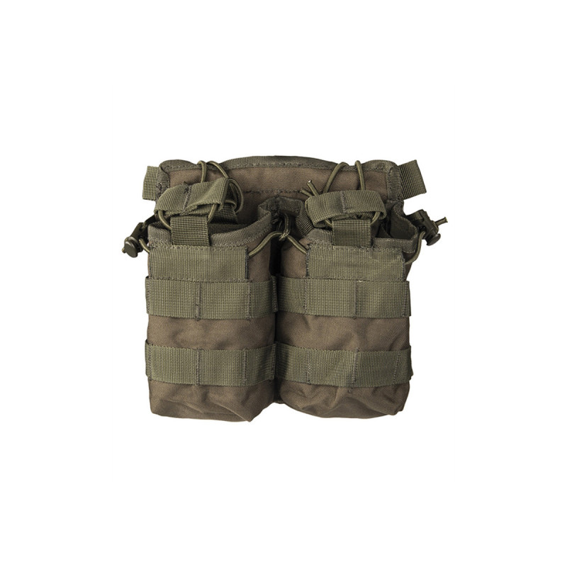 Porte 2x2 CHARGEURS UNIVERSEL M4/M16/AK47 OPEN TOP SYSTEME MOLLE MILTEC OLIVE