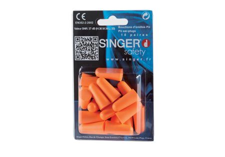 Protection AUDITIVE BOUCHONS JETABLES SINGER SAFETY SACHET X20