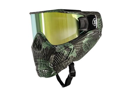 Masque HK ARMY SKULL HSTL SNAKE GREEN ECRAN THERMAL HD GOLD