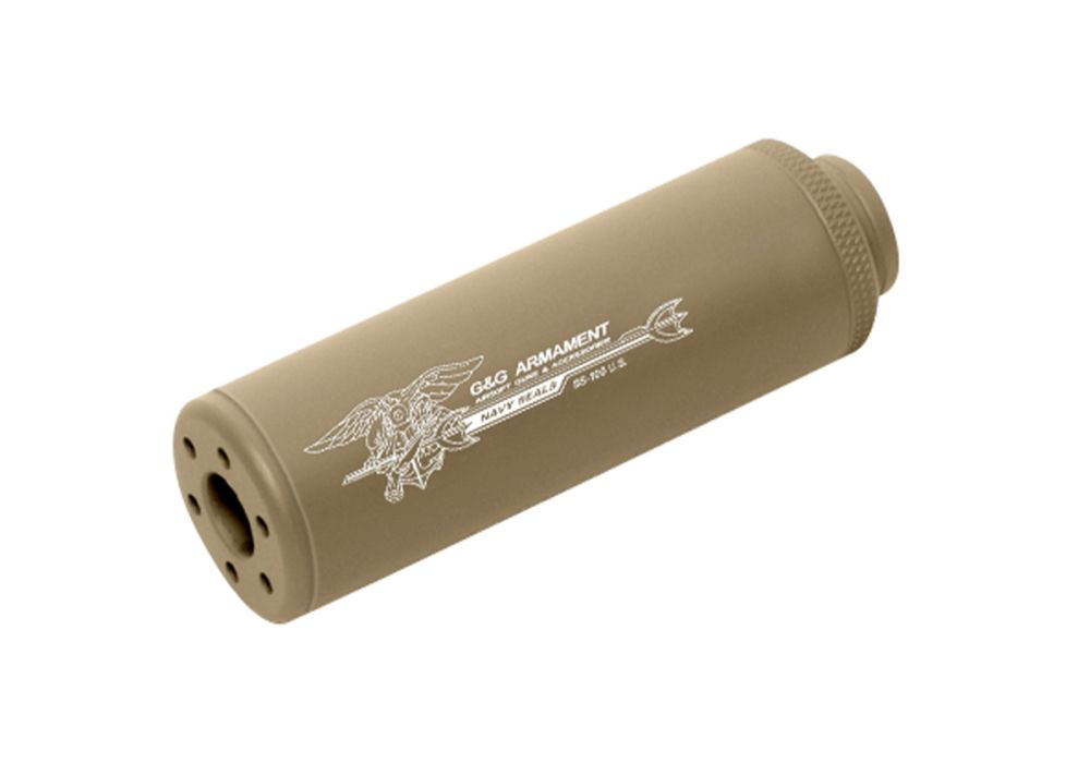 Silencieux SS-100 US GOVT CROCODILE TAN 14mm ANTI-HORAIRE G&G ARMAMENT