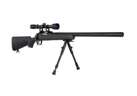 Fusil SNIPER SA-S12 EDGE TYPE VSR10 SPRING + LUNETTE + BIPIED BLACK SPECNA ARMS