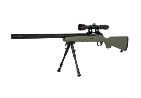 Fusil SNIPER SA-S12 EDGE TYPE VSR10 SPRING + LUNETTE + BIPIED OLIVE SPECNA ARMS