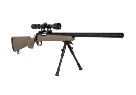 Fusil SNIPER SA-S12 EDGE TYPE VSR10 SPRING + LUNETTE + BIPIED TAN SPECNA ARMS