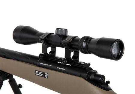 Fusil SNIPER SA-S12 EDGE TYPE VSR10 SPRING + LUNETTE + BIPIED TAN SPECNA ARMS