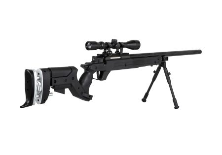 Fusil SNIPER SA-S13 EDGE TYPE M40A3 FN SPR SPRING + LUNETTE + BIPIED BLACK SPECNA ARMS