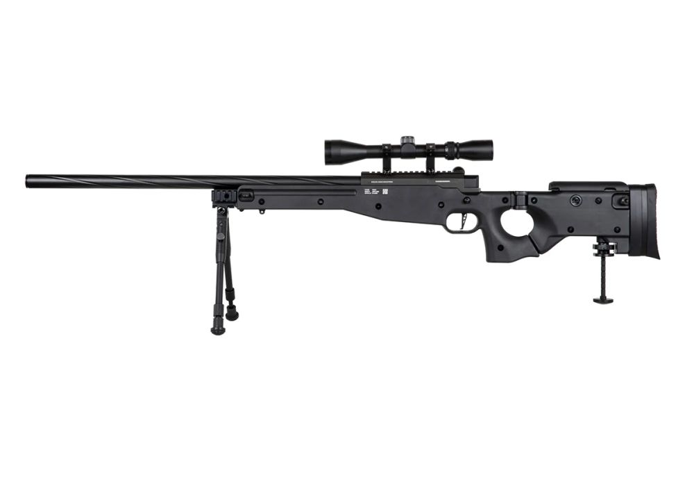 Fusil SNIPER SA-S14 EDGE TYPE L96 AW308 CROSSE PLIABLE SPRING + LUNETTE + BIPIED BLACK SPECNA ARMS